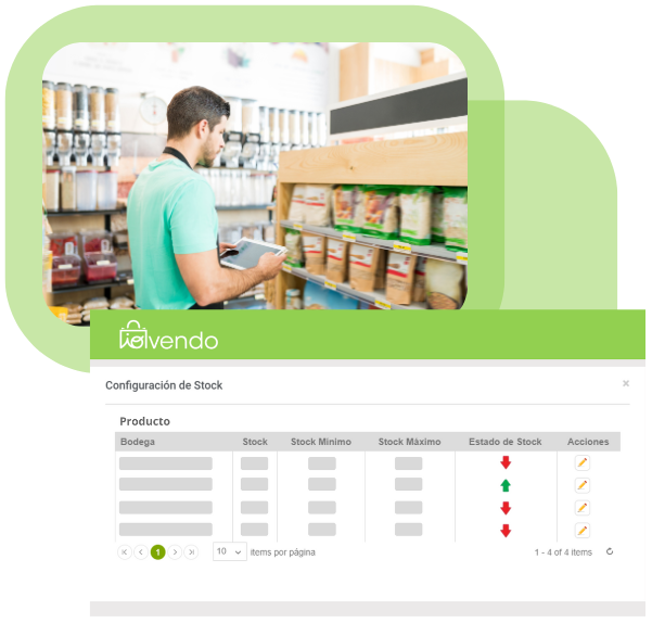 Hombre trabajando con la reposición automática Inteligente de software punto de venta ioVendo